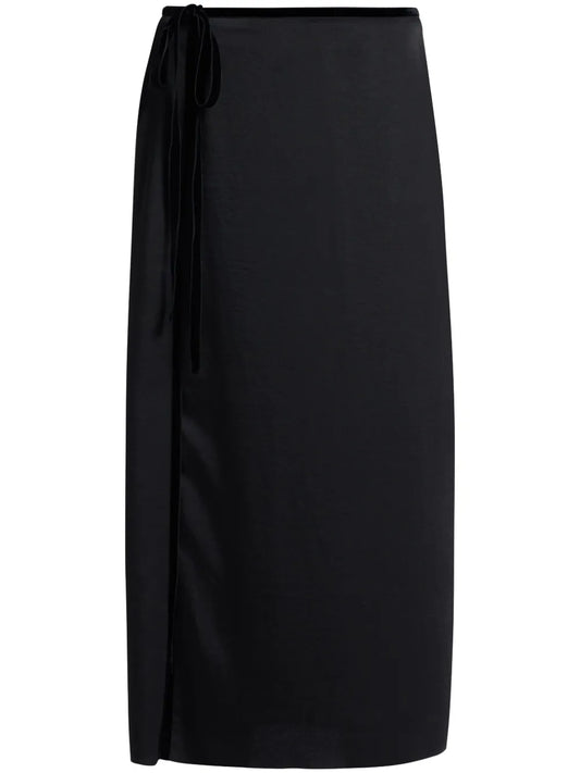 Velvet-Trim Midi Skirt