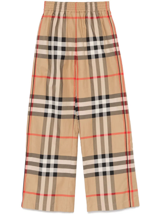 Vintage Check Cotton Trousers