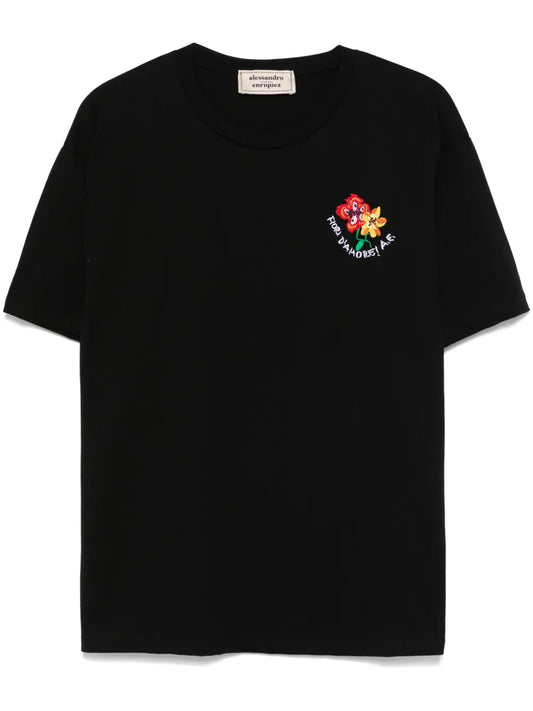 Floral-Embroidery T-Shirt