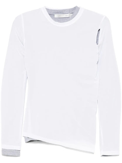 Sheer Overlay Peephole T-Shirt