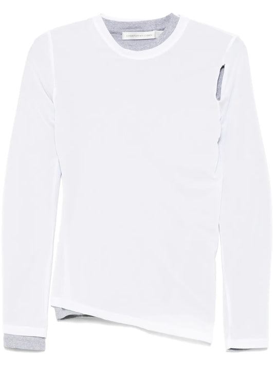 Sheer Overlay Peephole T-Shirt