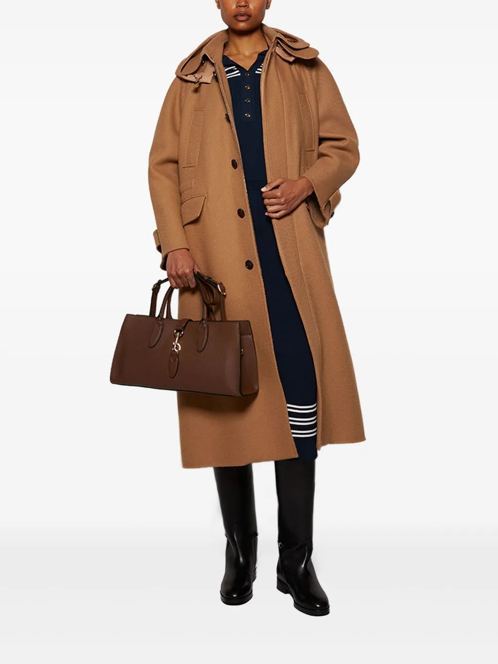 Logo-Embroidered Hooded Coat