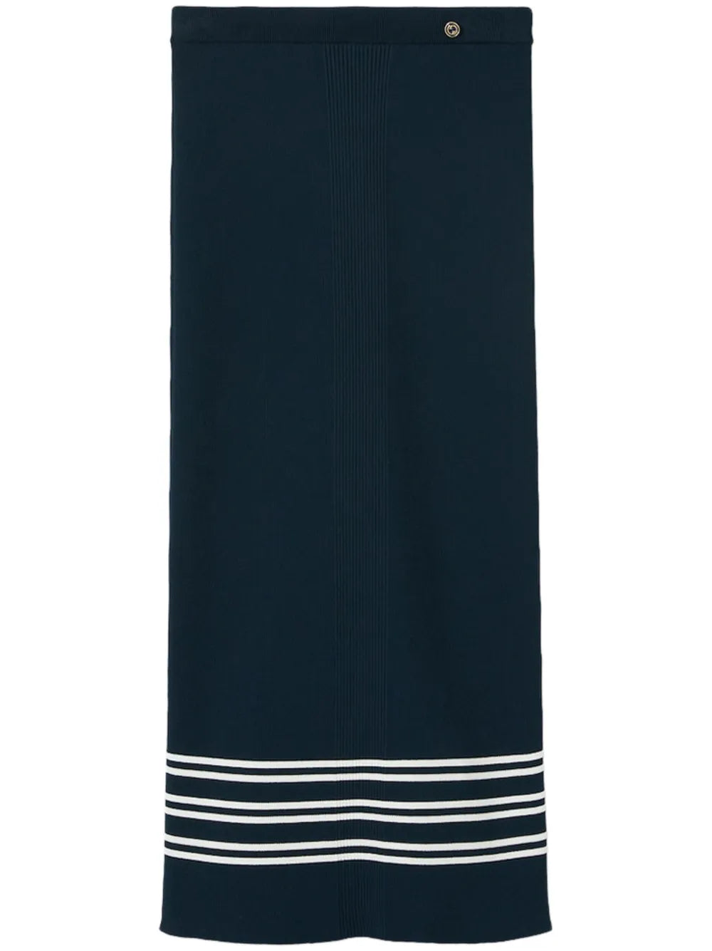 Ribbed-Detailed Midi Skirt
