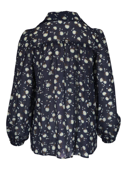 Floral-Print Gauze Blouse