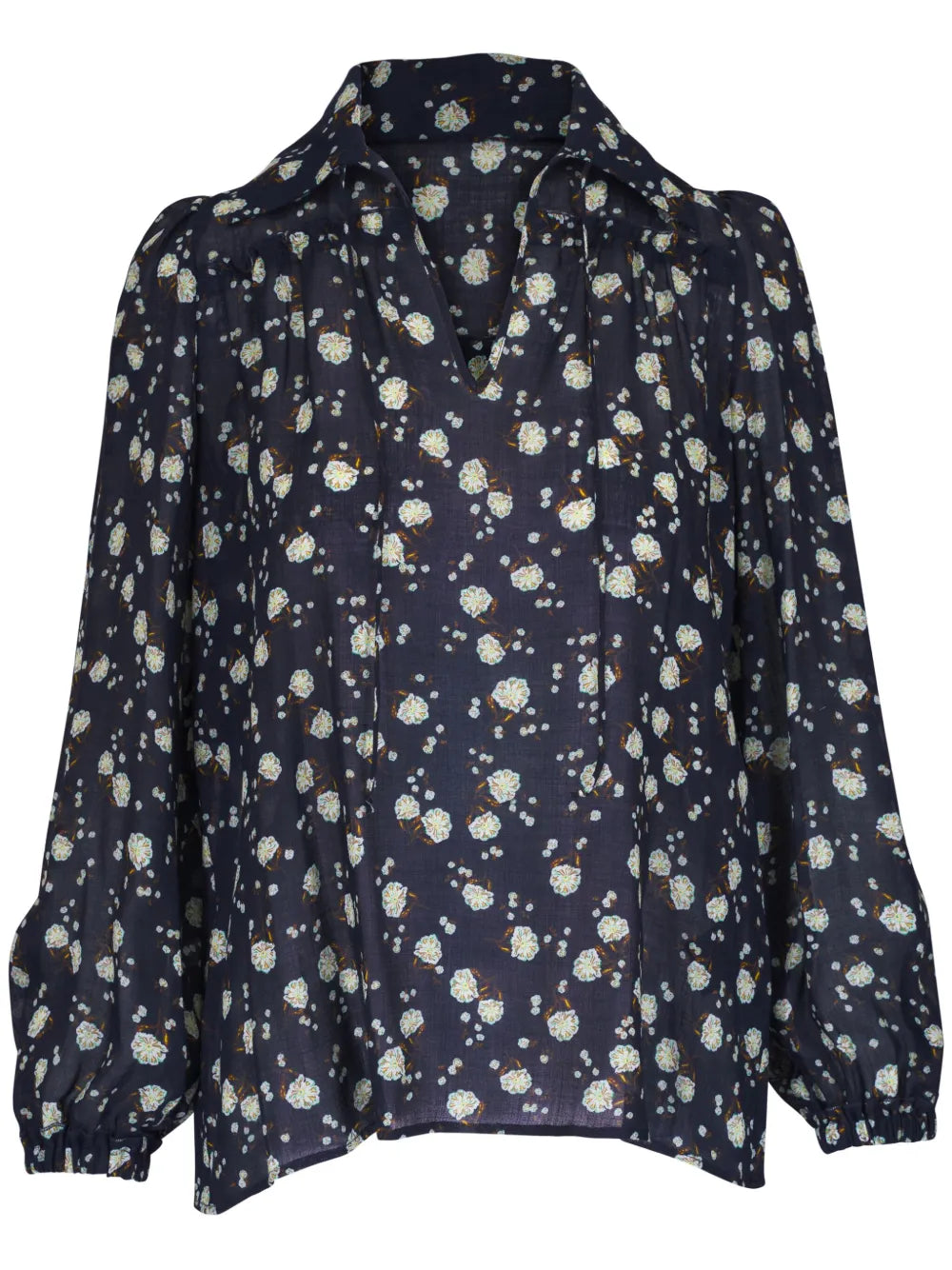 Floral-Print Gauze Blouse