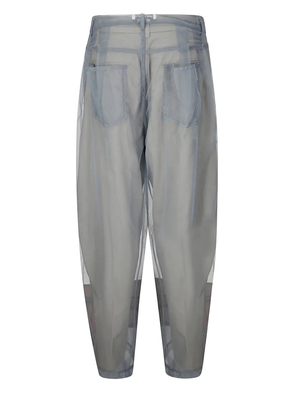 Tulle-Detail Straight-Leg Trousers