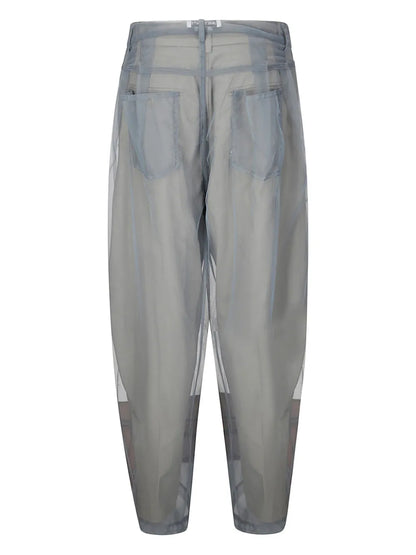 Tulle-Detail Straight-Leg Trousers