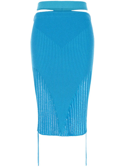 Ribbed Knit Pencil Skirt