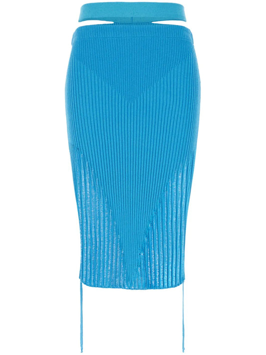 Ribbed Knit Pencil Skirt