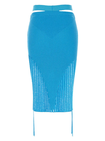 Ribbed Knit Pencil Skirt