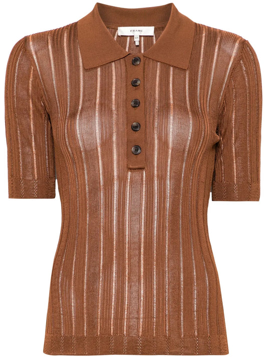 Laddered Ribbed Polo Shirt