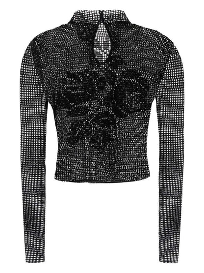 Lace Crochet-Knit Blouse