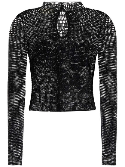 Lace Crochet-Knit Blouse