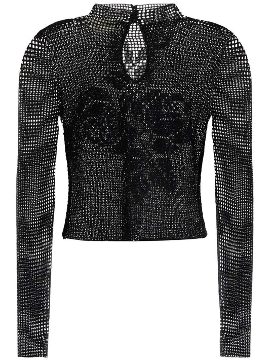 Lace Crochet-Knit Blouse