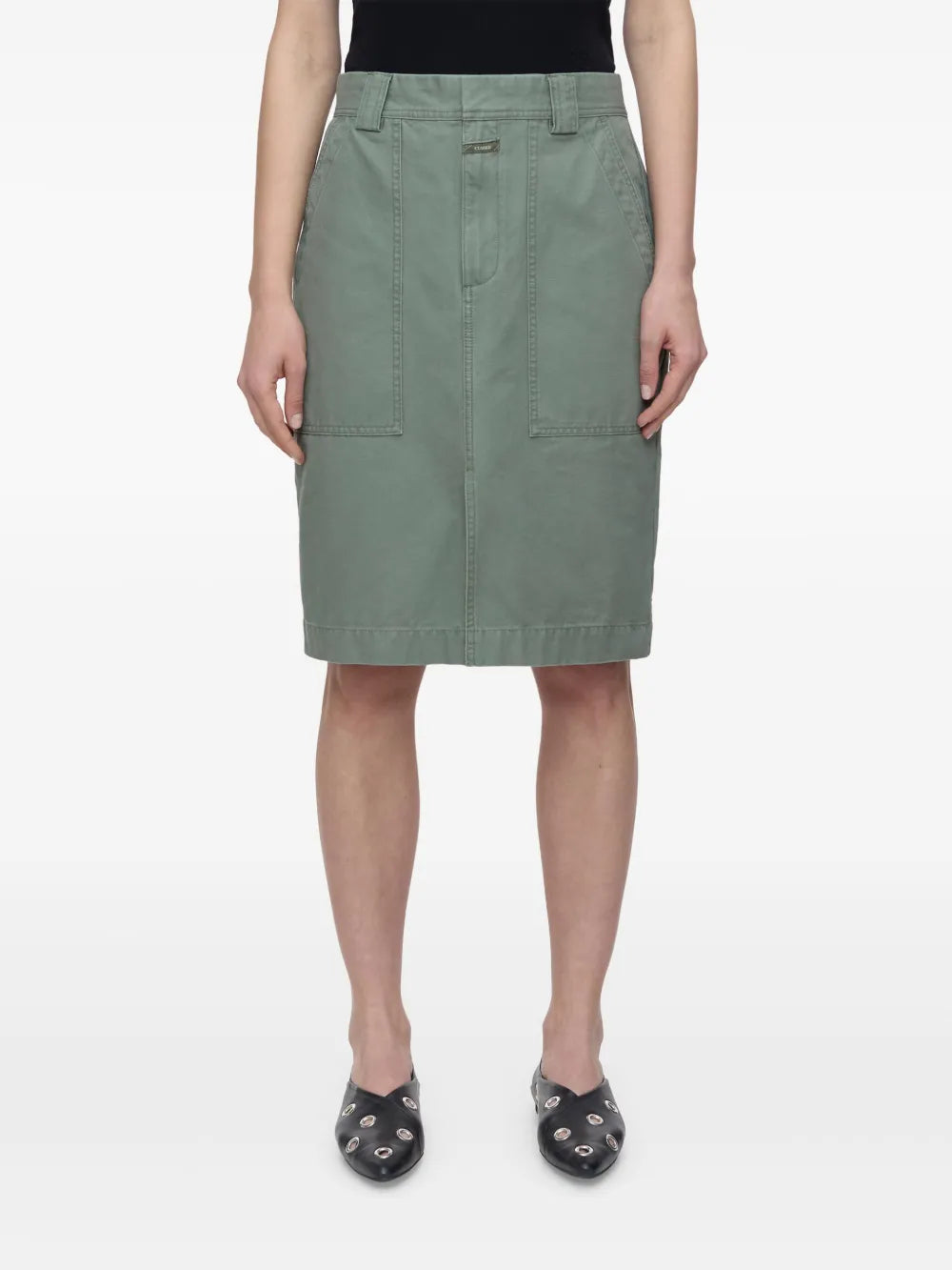 Cotton Midi Skirt