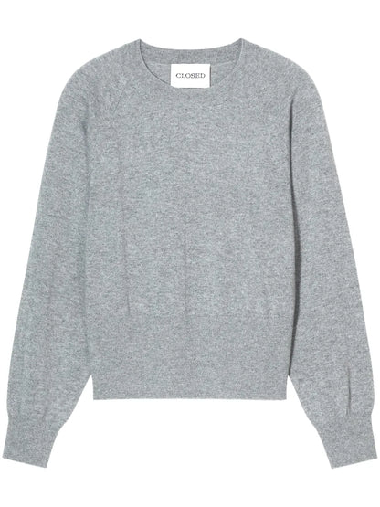Crew-Neck Cropped Sweater