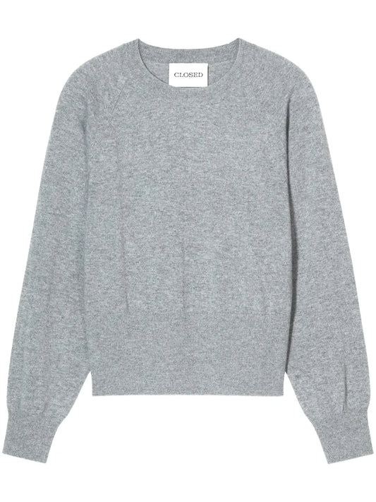 Crew-Neck Cropped Sweater