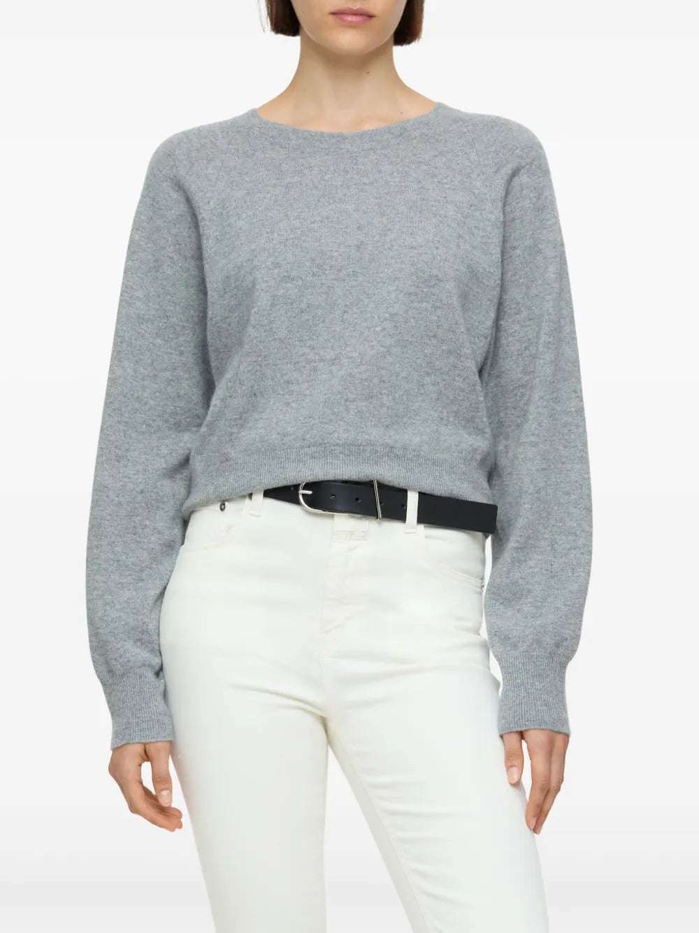 Crew-Neck Cropped Sweater