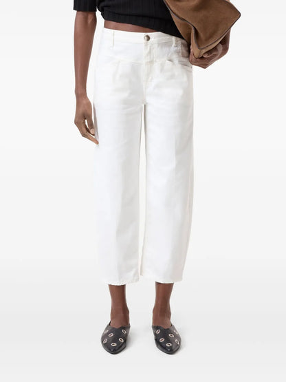 Stretch-Cotton Cropped Pants