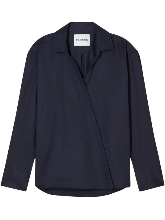 Asymmetric Poplin Blouse