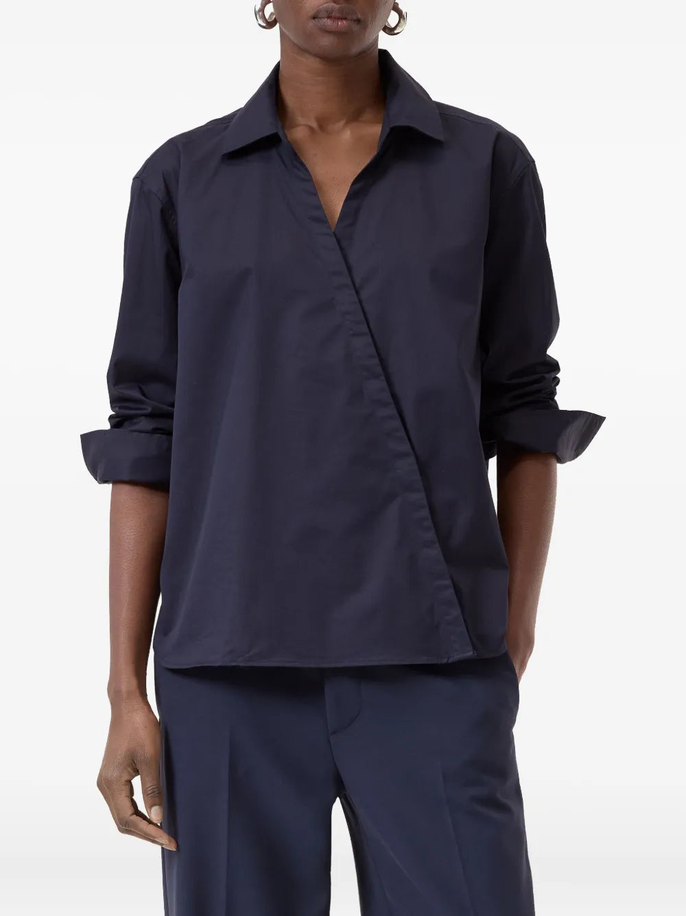 Asymmetric Poplin Blouse