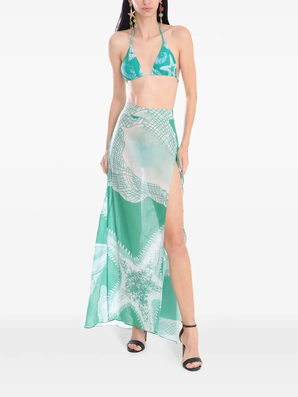 Starfish-Print Beach Skirt