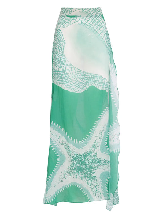 Starfish-Print Beach Skirt