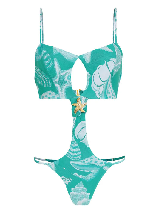 Shell-Print Swimsuit