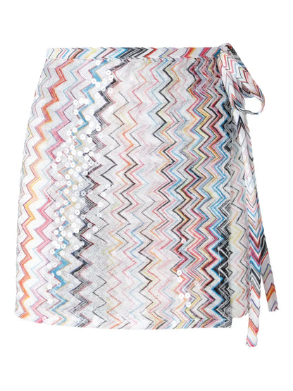 Zigzag-Pattern Mini Skirt