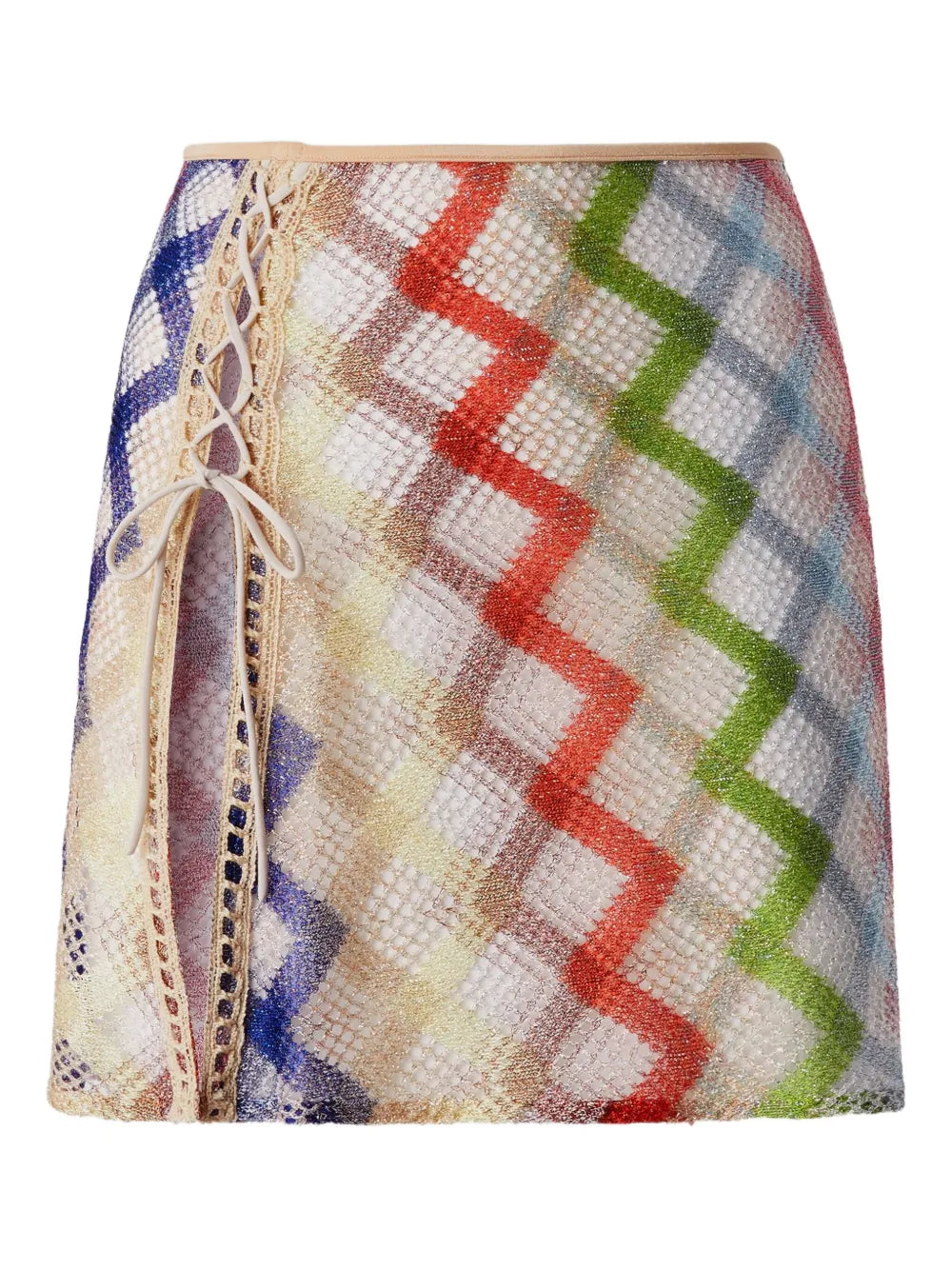Lace Up-Detail Mini Skirt