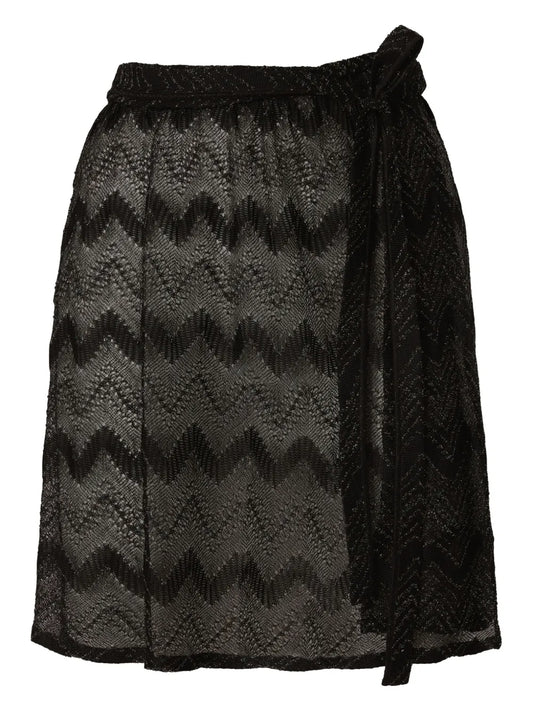 Zigzag Lamé Mini Skirt