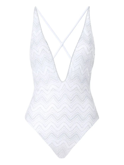 Zigzag-Pattern Swimsuit