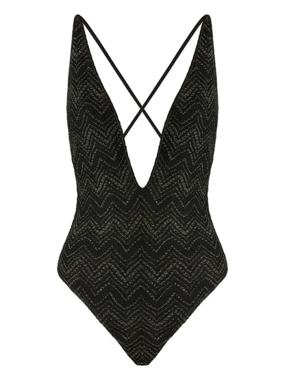 Zigzag-Pattern Swimsuit