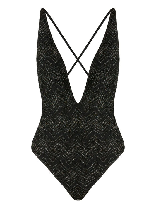 Zigzag-Pattern Swimsuit