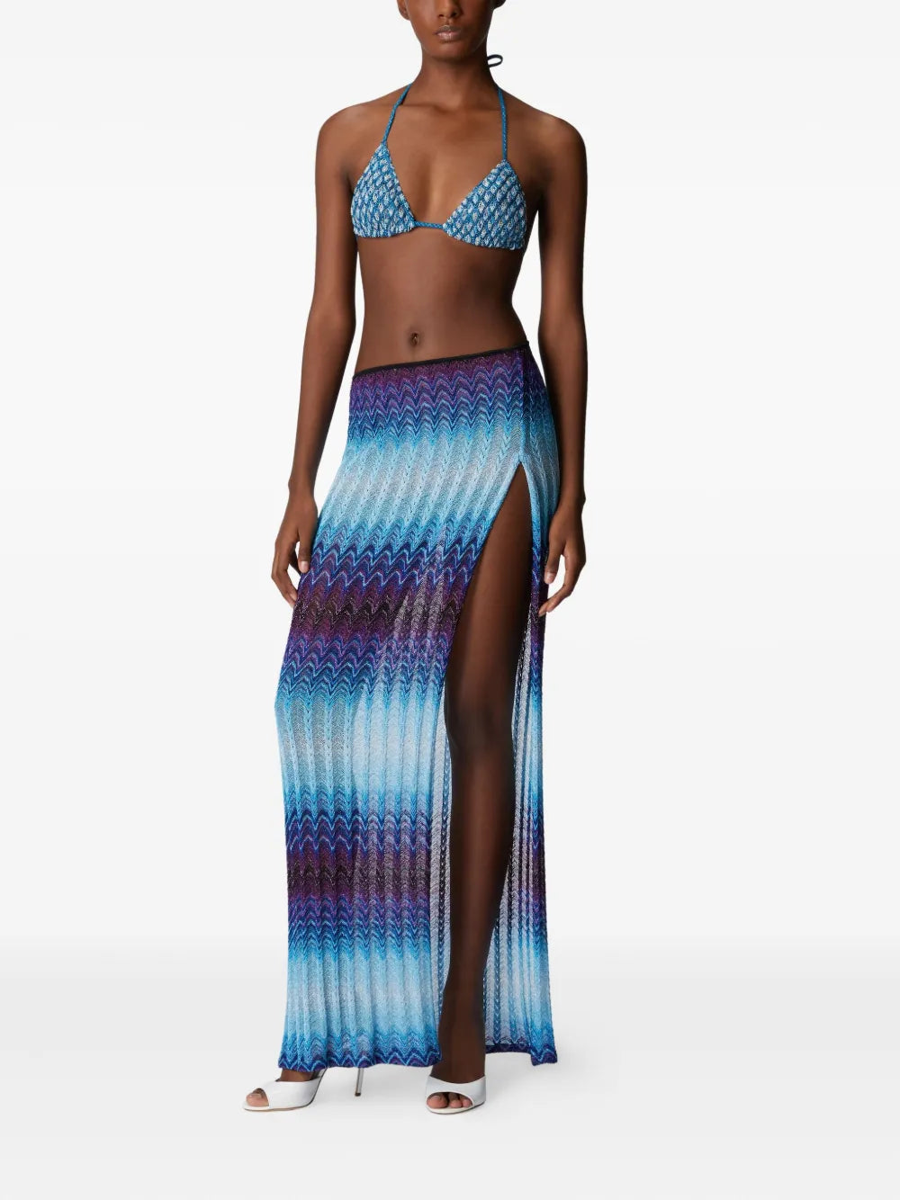 Zigzag-Pattern Maxi Skirt