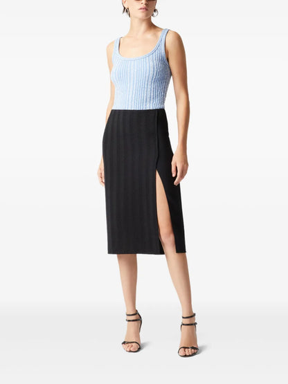 Zigzag-Pattern Midi Skirt