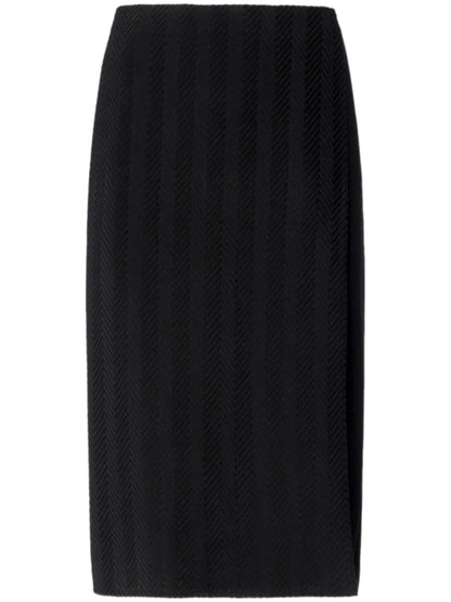 Zigzag-Pattern Midi Skirt