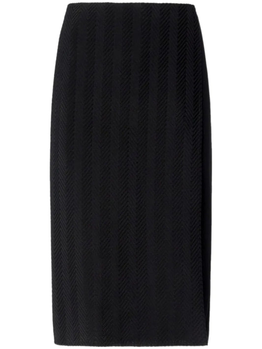 Zigzag-Pattern Midi Skirt