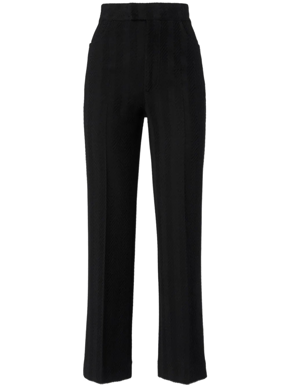 Zigzag-Pattern Straight Trousers