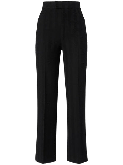 Zigzag-Pattern Straight Trousers