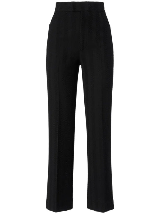 Zigzag-Pattern Straight Trousers