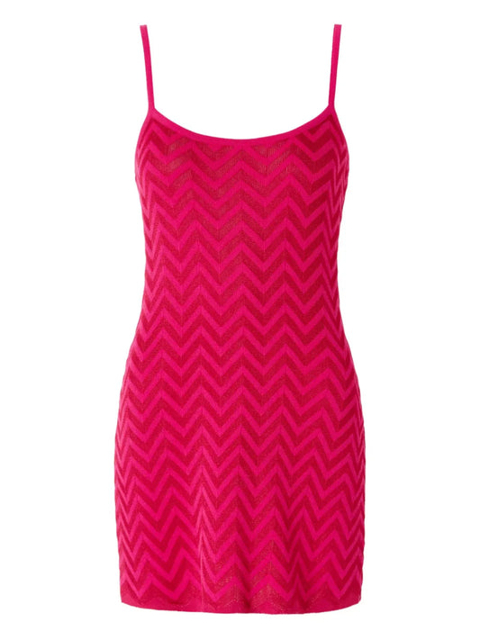 Zigzag-Pattern Mini Dress