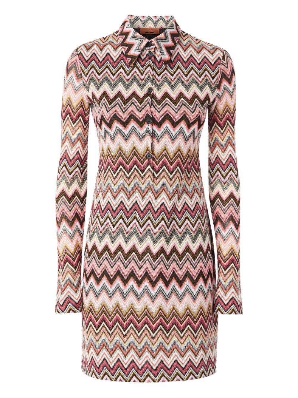 Zigzag-Pattern Mini Dress