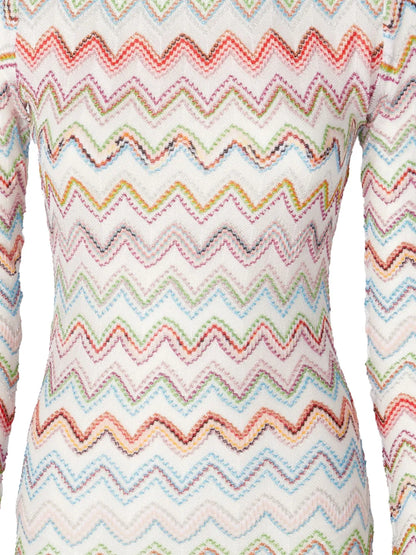 Zigzag-Woven Mini Dress