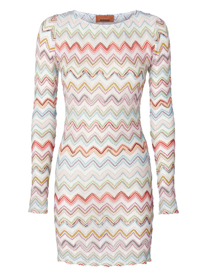 Zigzag-Woven Mini Dress