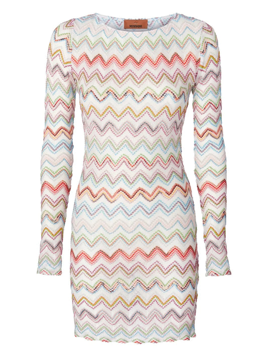 Zigzag-Woven Mini Dress