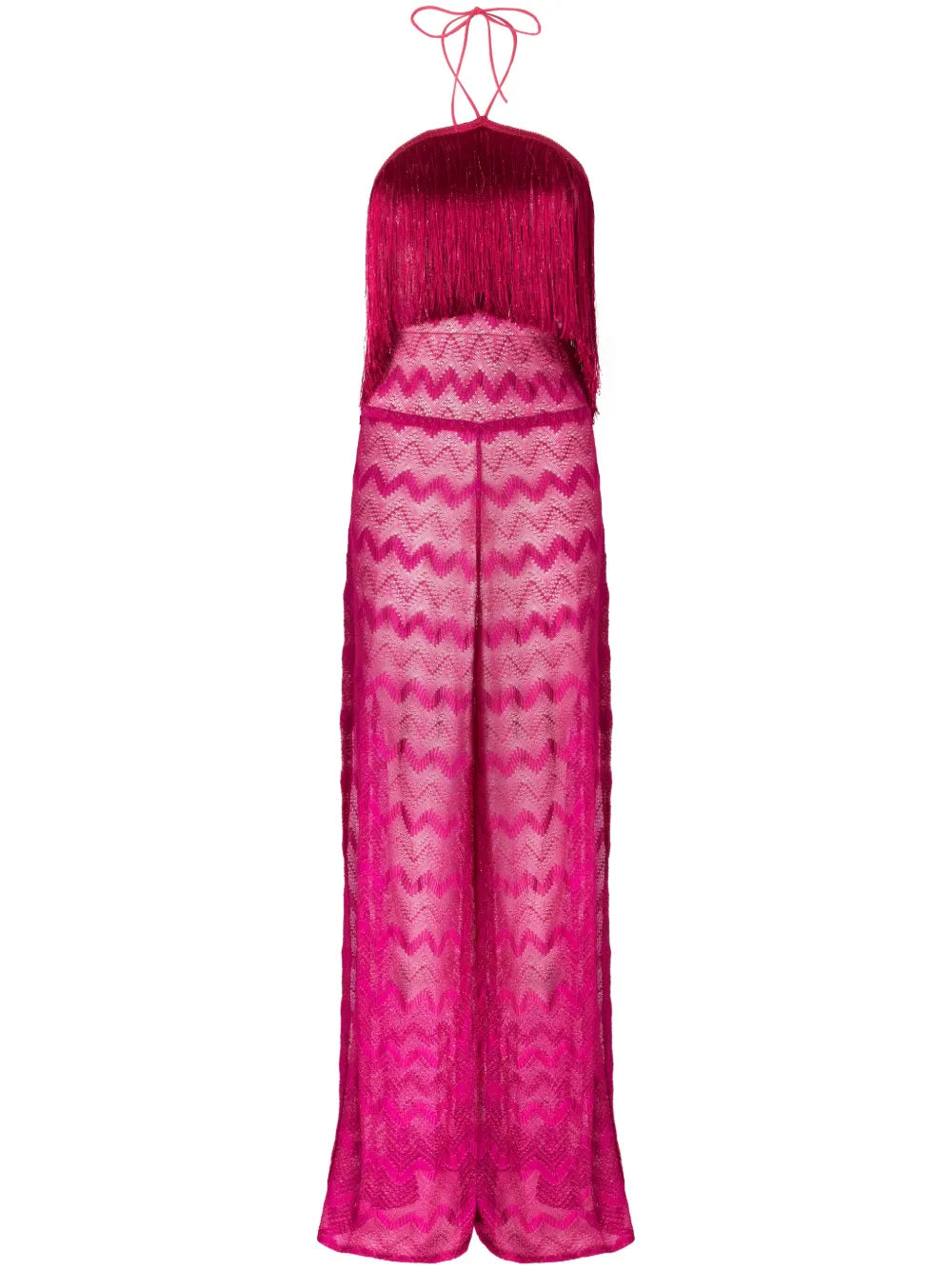 Lamé Fringe-Detail Jumpsuit