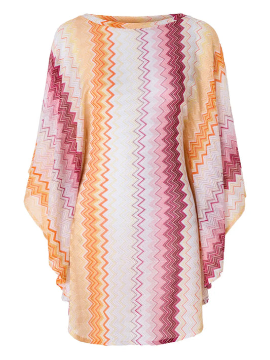 Zigzag-Pattern Mini Dress