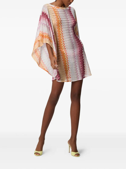 Zigzag-Pattern Mini Dress
