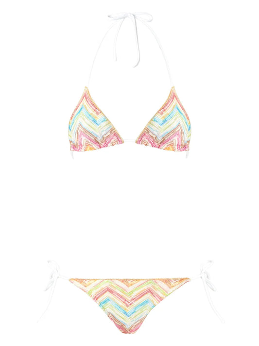 Zigzag-Knit Bikini Set